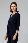 Amara Navy Handkerchief Hem Tunic Top by Joseph Ribkoff