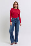 Becki Mid-Rise Raw Hem Straight Leg Judy Blue Jeans - ONLINE EXCLUSIVE!