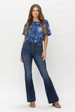Faye Hi Rise Button Fly Trouser Flare Judy Blue Jeans