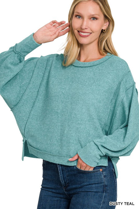 Tressin Cotton Gauze Pullover Top w/ Piping