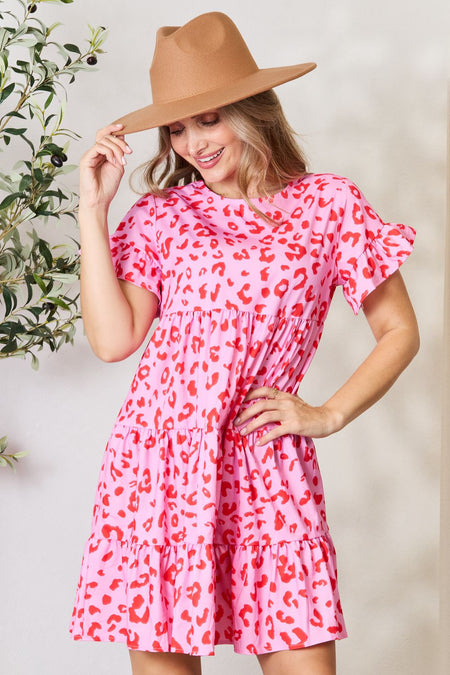 Mara Floral Flutter Sleeve Tie-Waist Split Dress - ONLINE EXCLUSIVE!