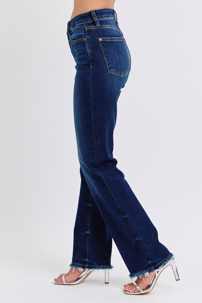 Rylan Hi-Rise Raw Hem Straight Leg Judy Blue Jeans - ONLINE EXCLUSIVE!