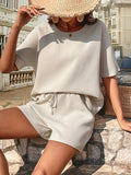 Kelsie Waffle-Knit Half Sleeve Top and Shorts Set - ONLINE EXCLUSIVE!