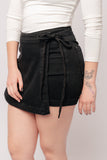 2828   Bentli Hi-Rise Side Tie Judy Blue Denim Skort in Black