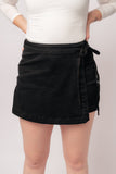 2828   Bentli Hi-Rise Side Tie Judy Blue Denim Skort in Black