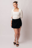 2828   Bentli Hi-Rise Side Tie Judy Blue Denim Skort in Black