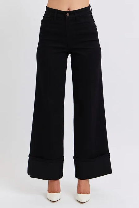 82622   Jacqueline Mid-Rise Frayed Hem Straight Leg Judy Blue Jean - ONLINE EXCLUSIVE!