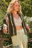 Callie POL Cable-Knit Plaid V-Neck Button Up Cardigan - ONLINE EXCLUSIVE!