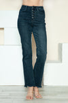 Meaghan Mid-Rise Button Fly Hem Destroy Straight Judy Blue Jeans - ONLINE EXCLUSIVE!