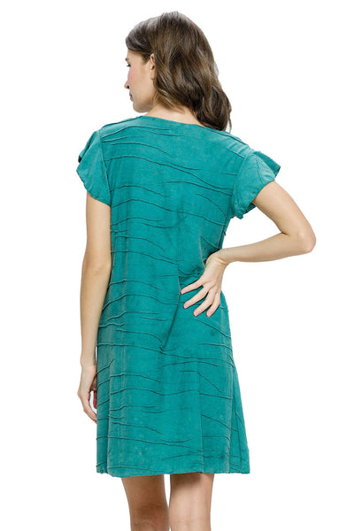 Vestido Alanna con patchwork texturizado 