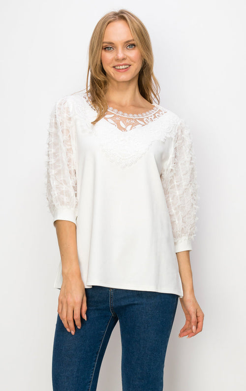Renae Top with Lace by Joh Apparel