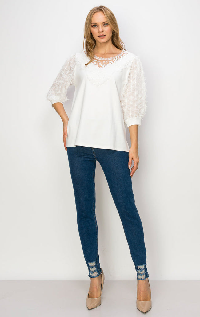 Renae Top with Lace by Joh Apparel