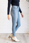 88767  Justine Hi-Rise Tummy Control Contrast Wash Skinny Judy Blue Jeans - ONLINE EXCLUSIVE!