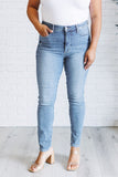 88767  Justine Hi-Rise Tummy Control Contrast Wash Skinny Judy Blue Jeans - ONLINE EXCLUSIVE!