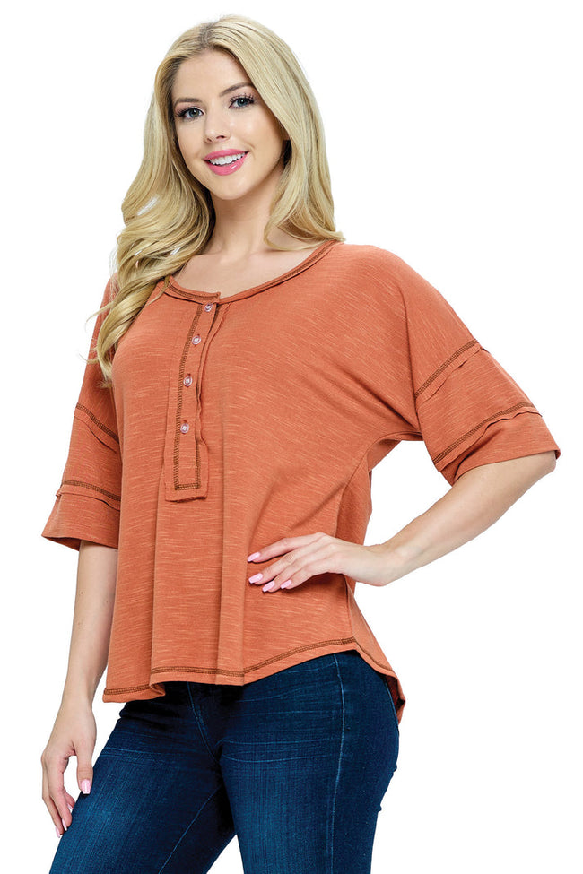 Anna Raw Edge Loose Fit Top