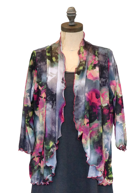 Floral Print Flounce Sleeve Cardigan - ONLINE EXCLUSIVE!