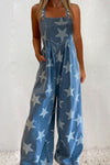 Starla Square Neck Wide Leg Denim Overalls - ONLINE EXCLUSIVE!