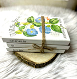 Large MDF Vintage Floral Book Stack