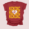 KC Heart Crimson Comfort Wash Short Sleeve Crew Neck Tee