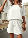 Kelsie Waffle-Knit Half Sleeve Top and Shorts Set - ONLINE EXCLUSIVE!