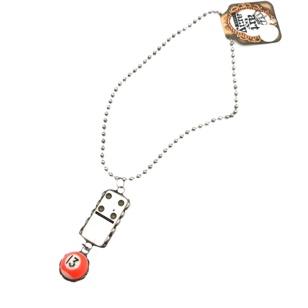 Lucky Domino Train Game Necklace by Art by Amy