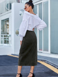 Rachael Button Down Denim Skirt - ONLINE EXCLUSIVE!