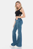 Paislee Mid-Rise Tummy Control Cut Hem Flare Judy Blue Jeans - ONLINE EXCLUSIVE!