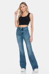 Paislee Mid-Rise Tummy Control Cut Hem Flare Judy Blue Jeans - ONLINE EXCLUSIVE!