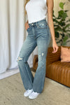 Tandi Mid-Rise Tummy Control Destroy Flare Judy Blue Jeans - ONLINE EXCLUSIVE!