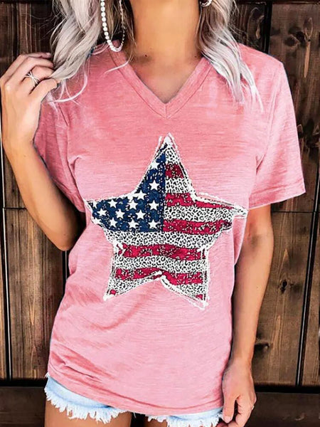 Aggie US Flag Graphic V-Neck Short Sleeve T-Shirt - ONLINE EXCLUSIVE!
