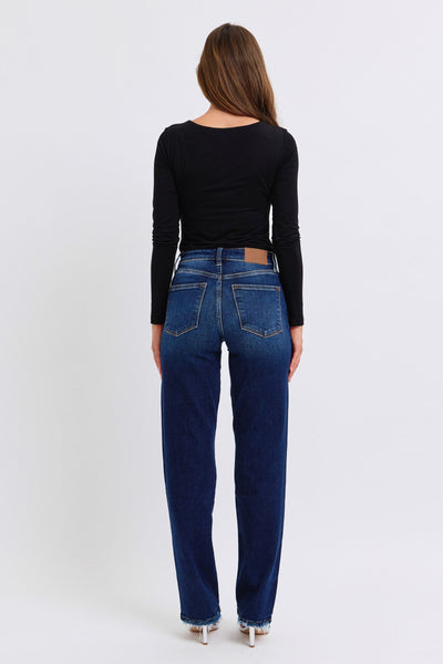 Rylan Hi-Rise Raw Hem Straight Leg Judy Blue Jeans - ONLINE EXCLUSIVE!