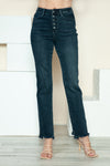 Meaghan Mid-Rise Button Fly Hem Destroy Straight Judy Blue Jeans - ONLINE EXCLUSIVE!