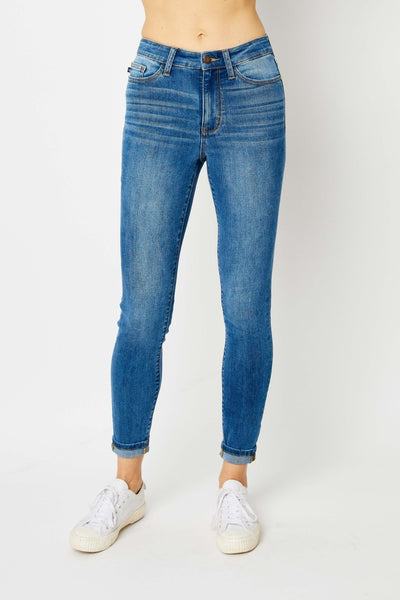 Morgan Mid-Rise Cuffed Hem Skinny Judy Blue Jeans - ONLINE EXCLUSIVE!