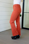 Autumn Mid Rise Slim Bootcut Judy Blue Jeans in Terracotta