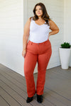 Autumn Mid Rise Slim Bootcut Judy Blue Jeans in Terracotta