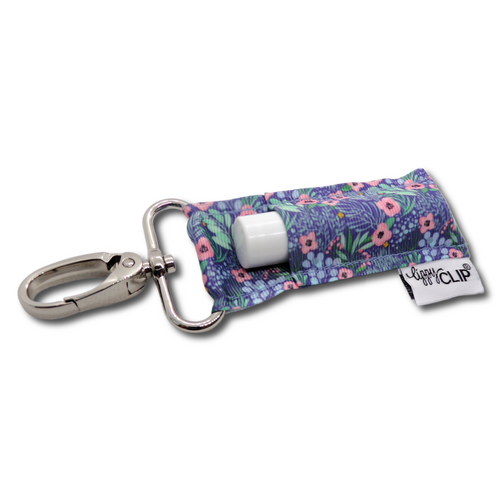 Blue Floral LippyClip® Lip Balm Holder