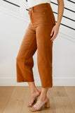Briar High Rise Control Top Wide Leg Crop Judy Blue Jeans in Camel - ONLINE EXCLUSIVE!