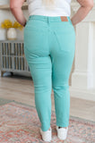 Bridgette Hi-Rise Garment Dyed Slim Judy Blue Jeans in Aquamarine - ONLINE EXCLUSIVE!