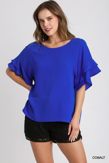 The Future's Open Wide V-Neck Batwing Top