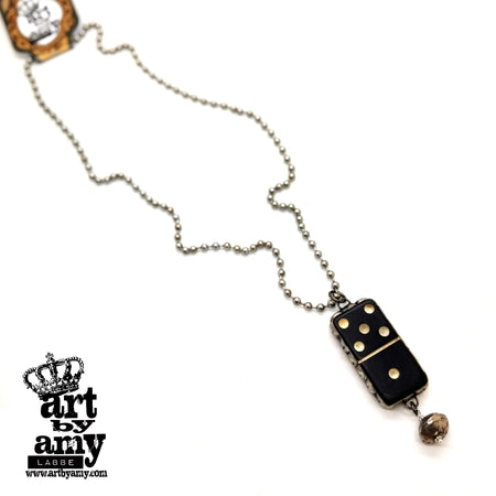 Lucky Domino Train Game Necklace by Art by Amy