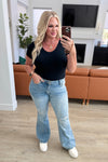 Caroline Mid-Rise Tummy Control Distressed Flare Judy Blue Jeans - ONLINE EXCLUSIVE!