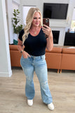 Caroline Mid-Rise Tummy Control Distressed Flare Judy Blue Jeans - ONLINE EXCLUSIVE!