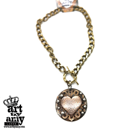 Evangeline Pink Rose Necklace by Art by Amy