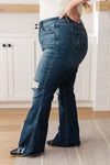 Cassandra Hi-Rise Tummy Control Distressed Flare Judy Blue Jeans - ONLINE EXCLUSIVE!