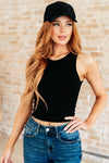 Shayne Cream of the Crop Rib Knit Tank Top in Black - ONLINE EXCLUSIVE!