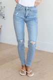 Eloise Mid-Rise Control Top Distressed Skinny Judy Blue Jeans - ONLINE EXCLUSIVE!