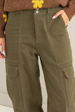 Pantalones Chelsey de talle alto con costuras en contraste