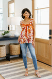 Francesca Embroidered Top in Rust