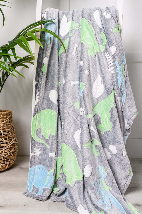 Glow in the Dark Blanket in Dinosaurs