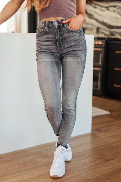 Hadley High Rise Control Top Release Hem Skinny Judy Blue Jeans - ONLINE EXCLUSIVE!